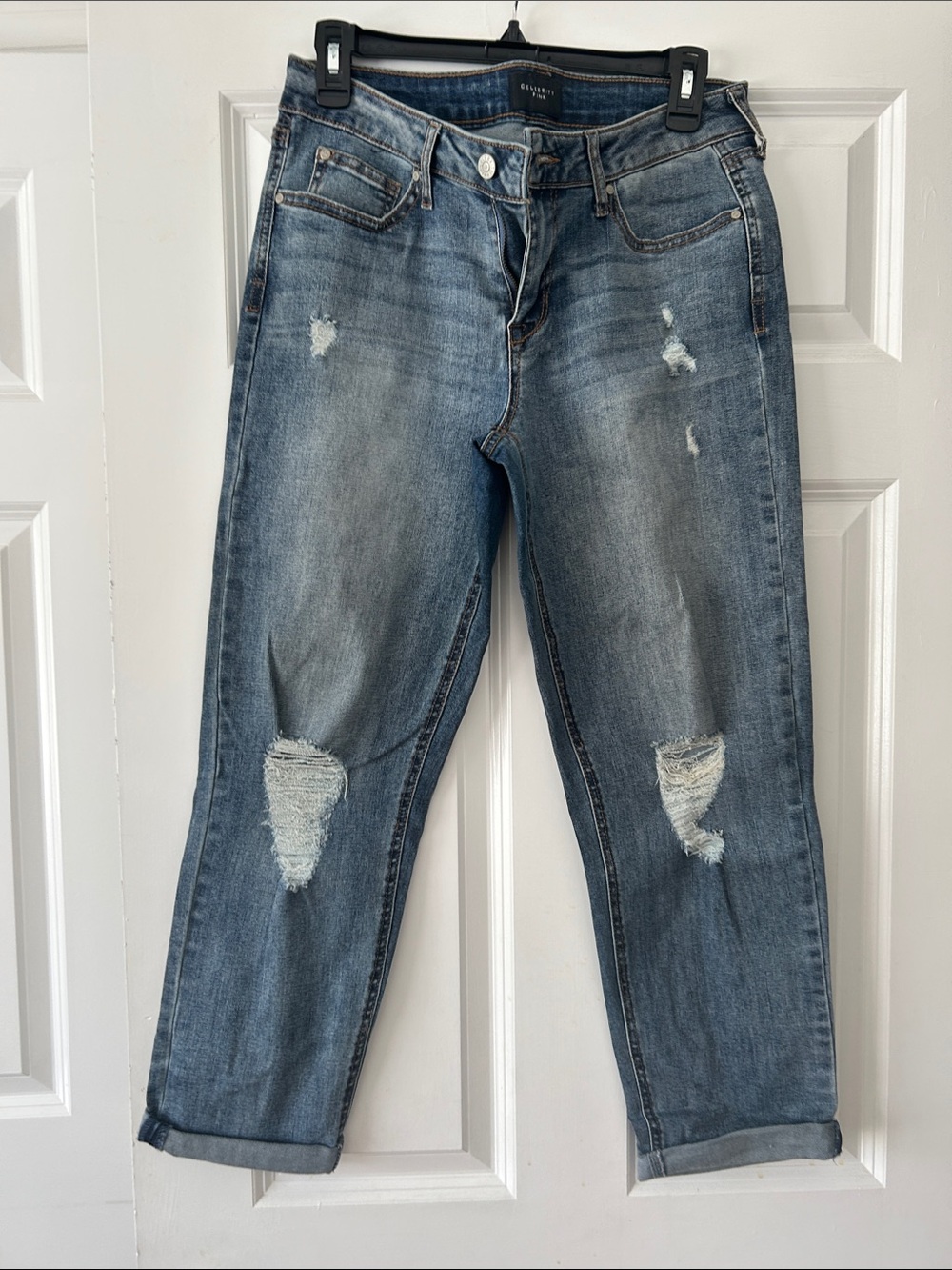 Celebrity Pink Distressed Boyfriend Jeans in Faded Blue